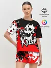 Женская пижама с шортами / KILLA красные брызги