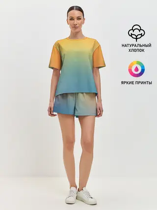 Женская пижама с шортами / Мягкий летний градиент