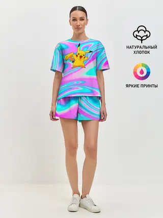 Женская пижама с шортами / Пикачу