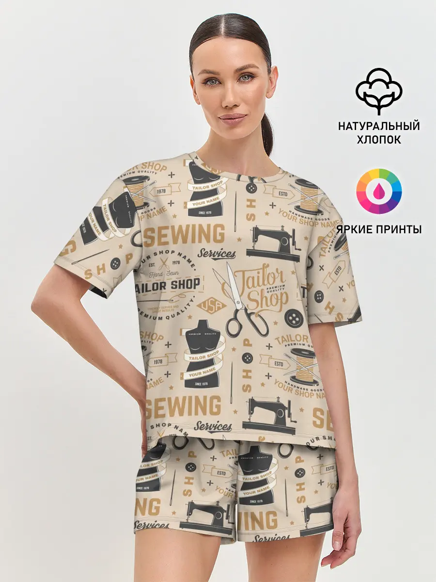 Женская пижама с шортами / sewing