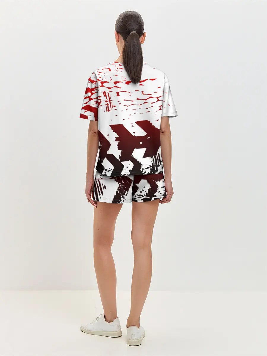Женская пижама с шортами / KILLA красные следы