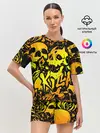 Женская пижама с шортами / KILLA оранжевые черепа