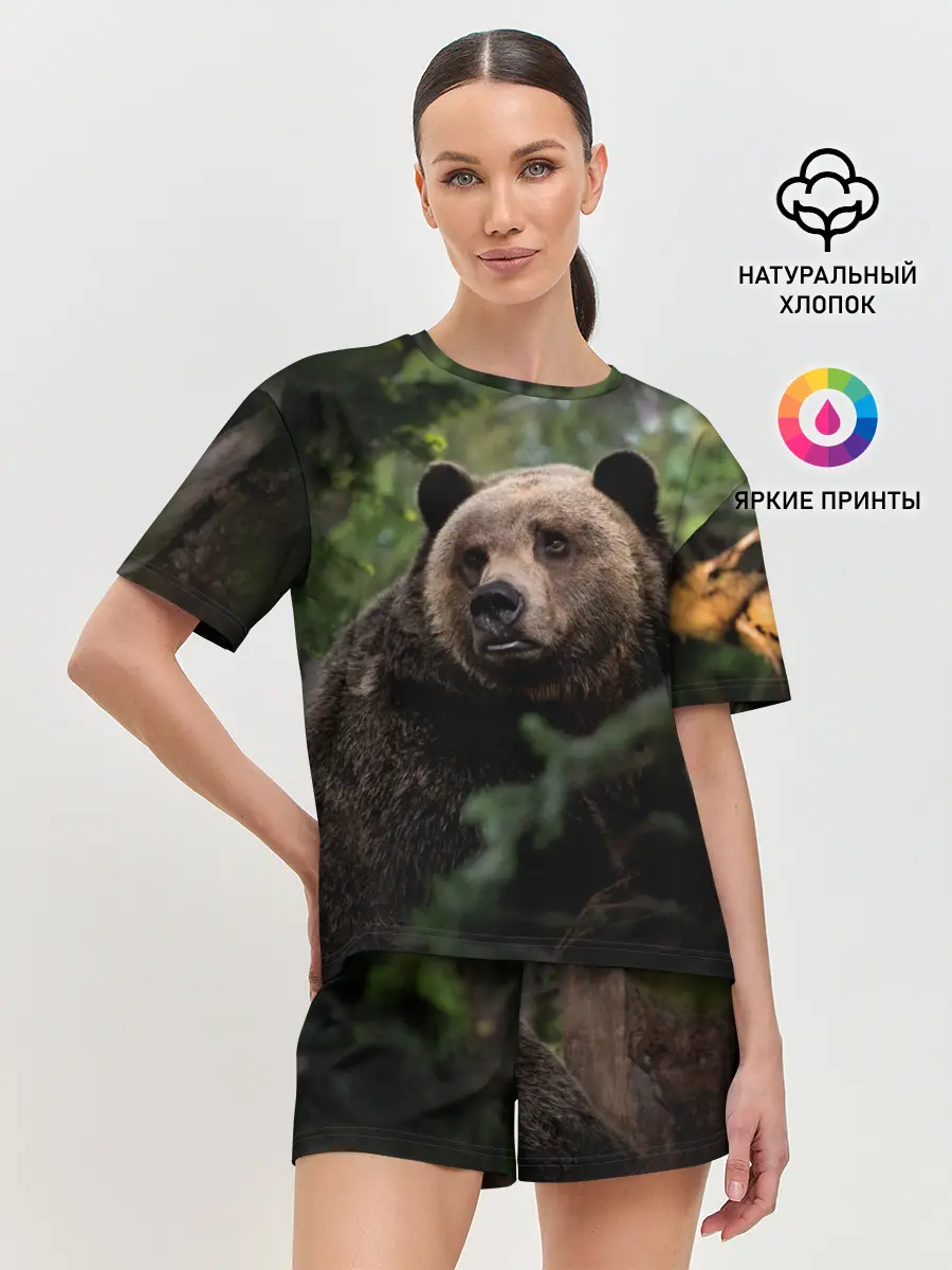 Женская пижама с шортами / Медведь