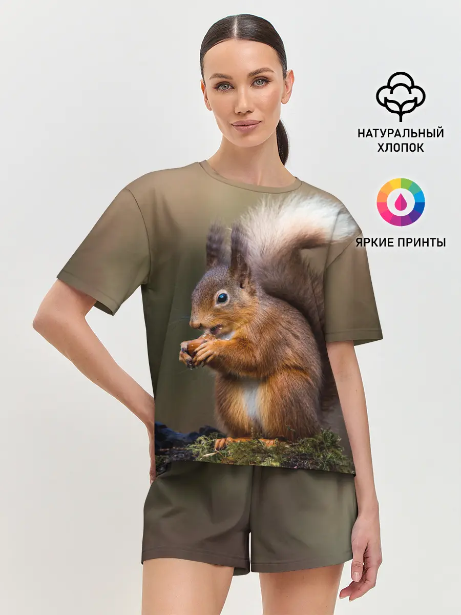 Женская пижама с шортами / Белка