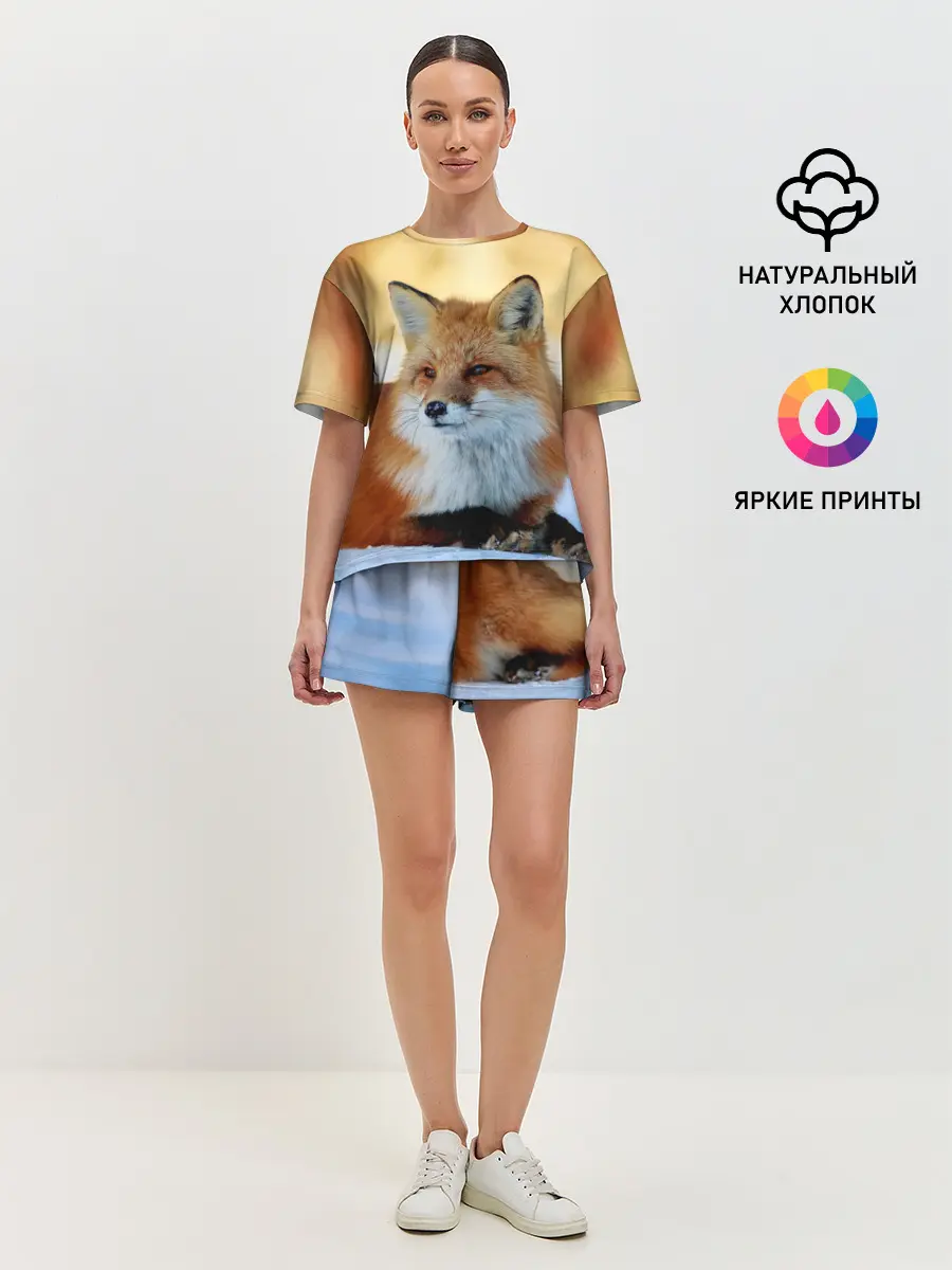 Женская пижама с шортами / Лиса