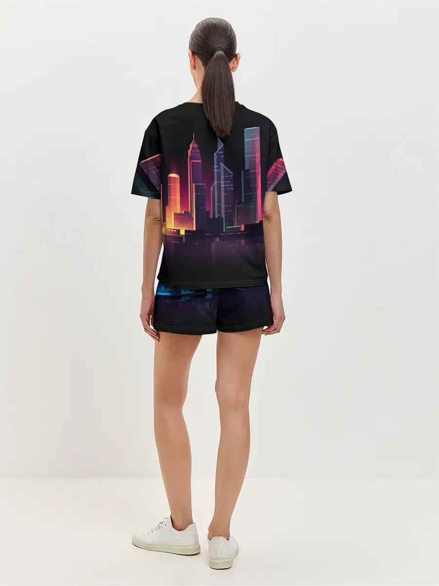 Женская пижама с шортами / Neon City