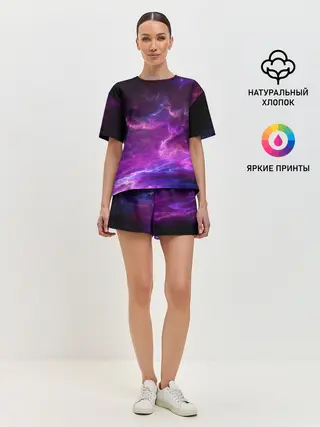 Женская пижама с шортами / Космическое небо