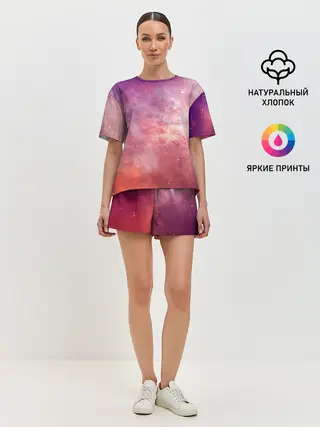 Женская пижама с шортами / Космическое небо