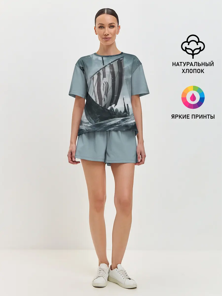 Женская пижама с шортами / Викинги