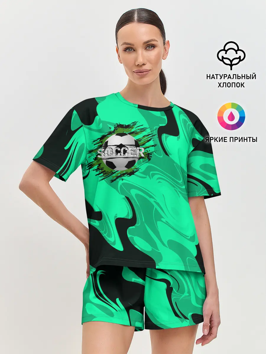 Женская пижама с шортами / Soccer