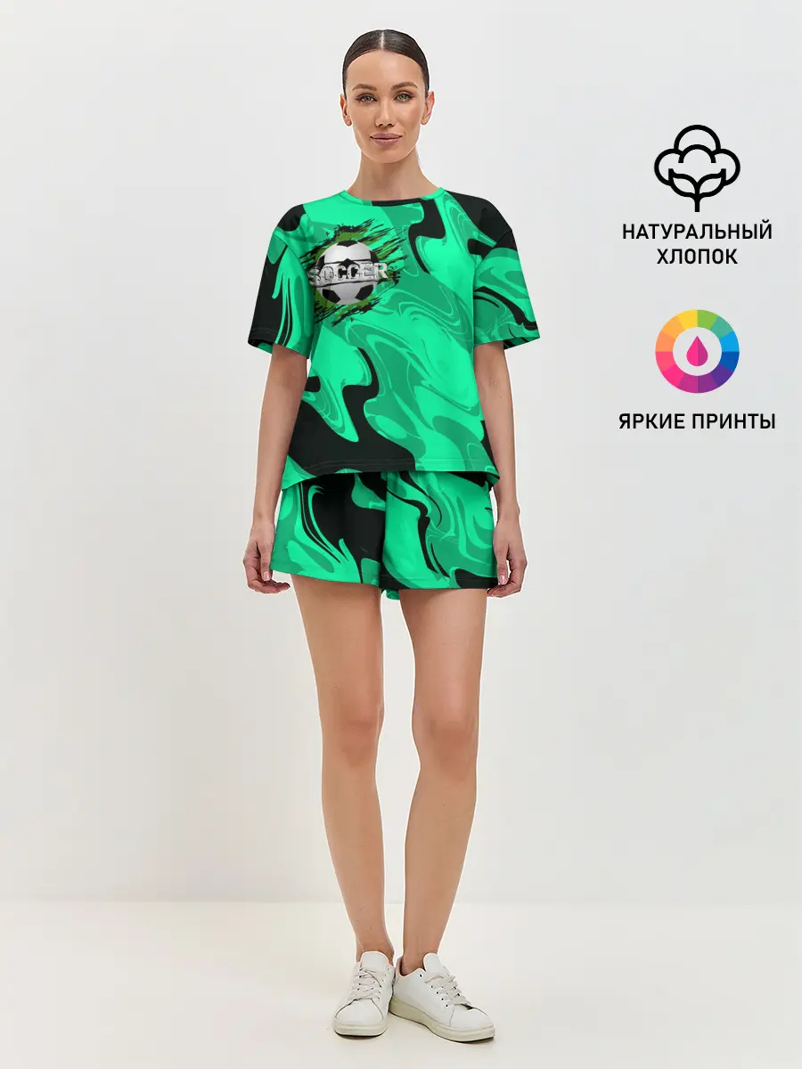 Женская пижама с шортами / Soccer