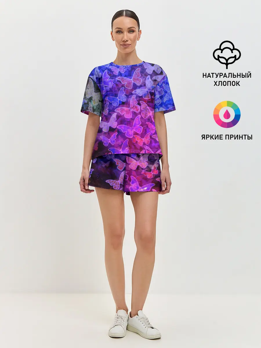 Женская пижама с шортами / Стеклянный рой