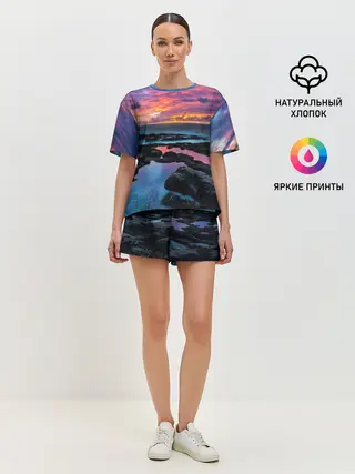Женская пижама с шортами / Закат