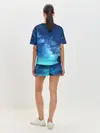 Женская пижама с шортами / Синяя Небо