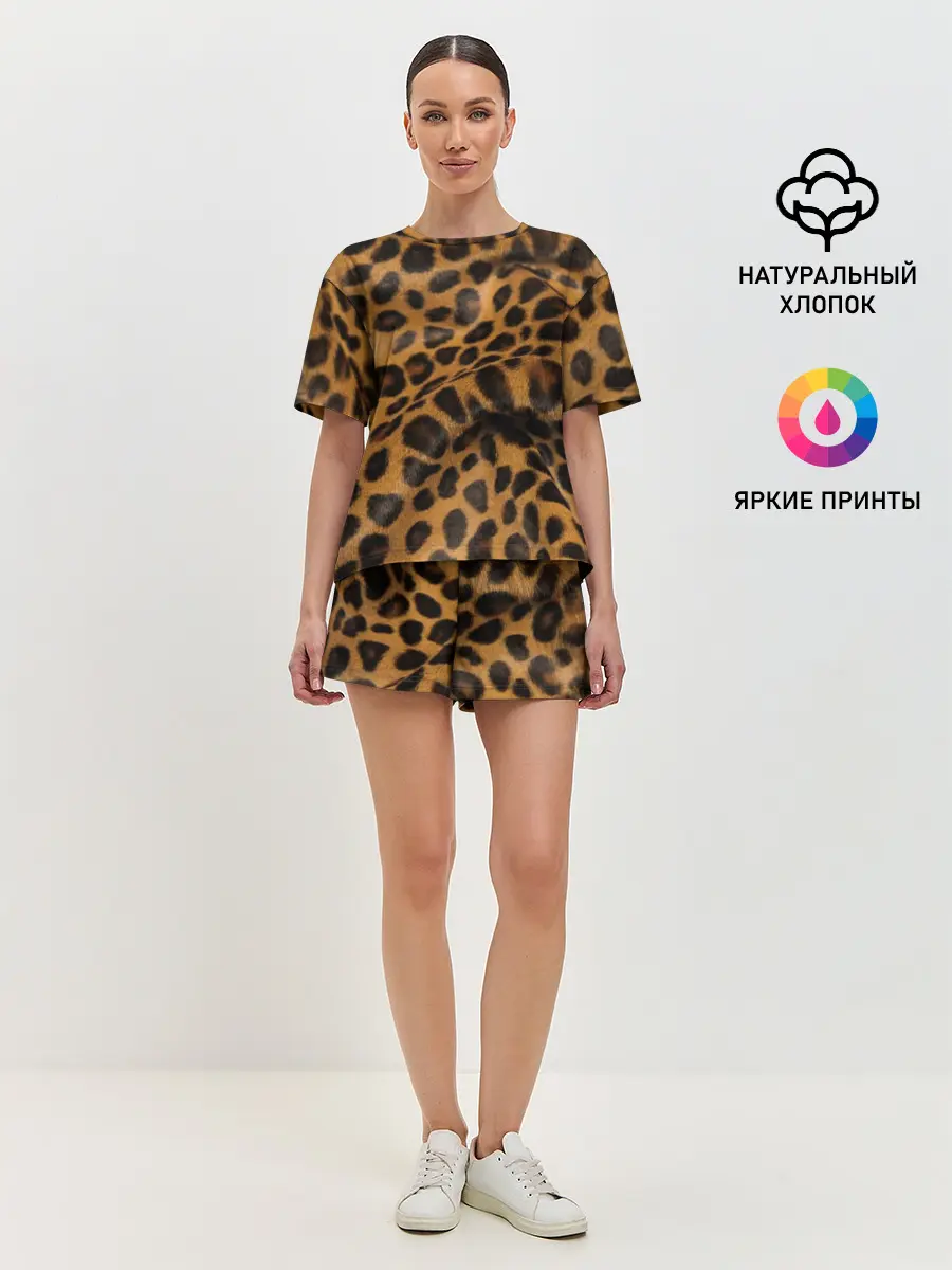 Женская пижама с шортами / Леопард