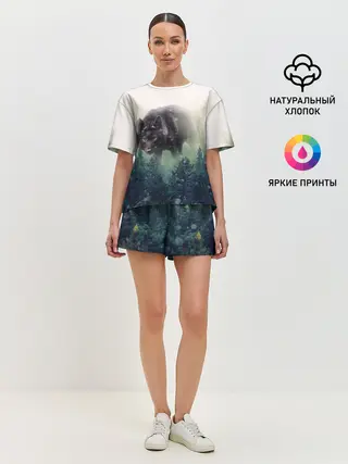 Женская пижама с шортами / Волк
