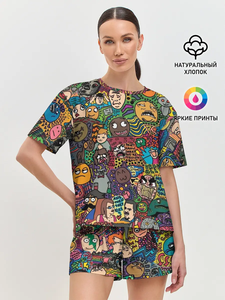 Женская пижама с шортами / Цветные мемы из ВК
