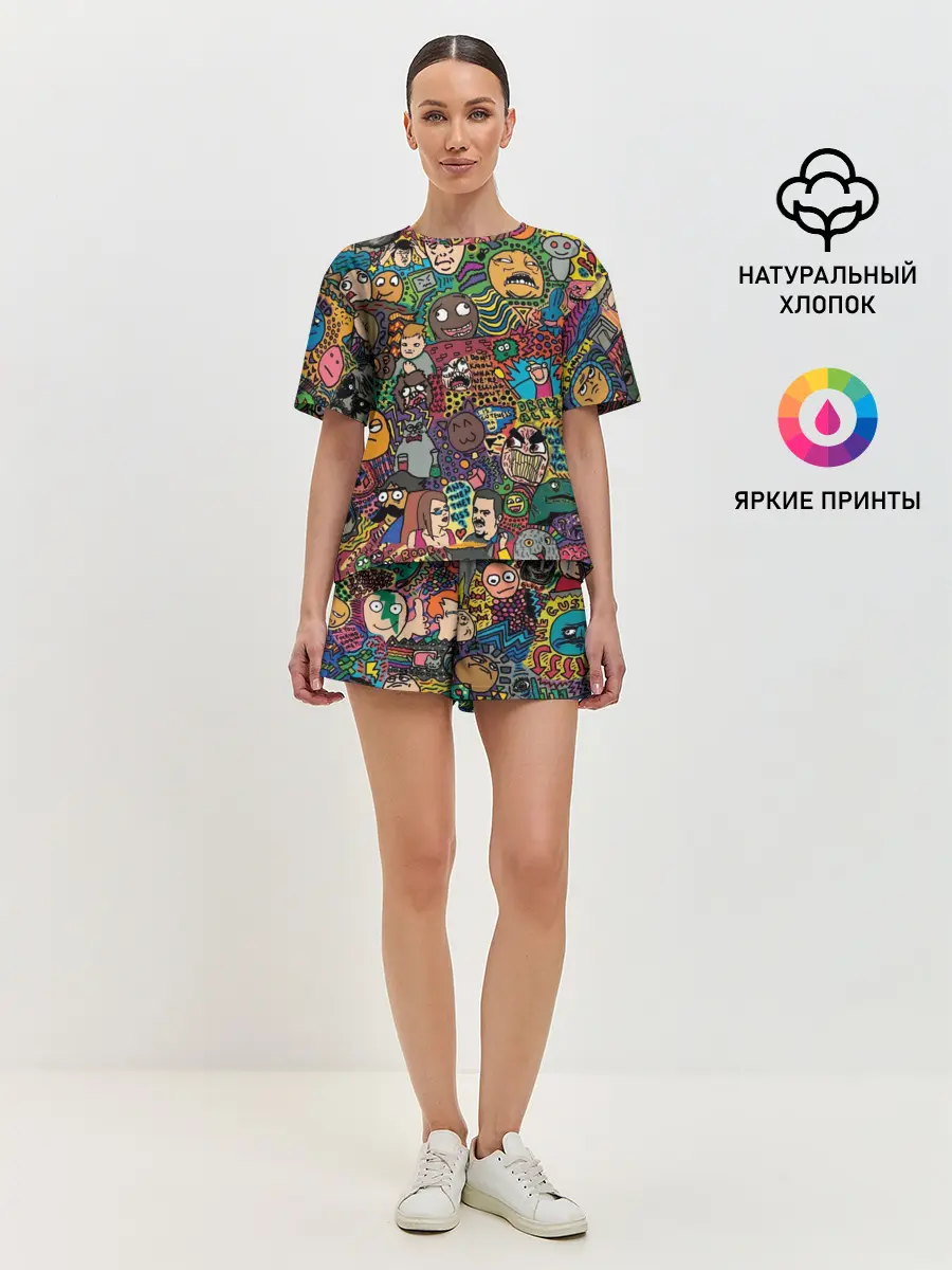 Женская пижама с шортами / Цветные мемы из ВК