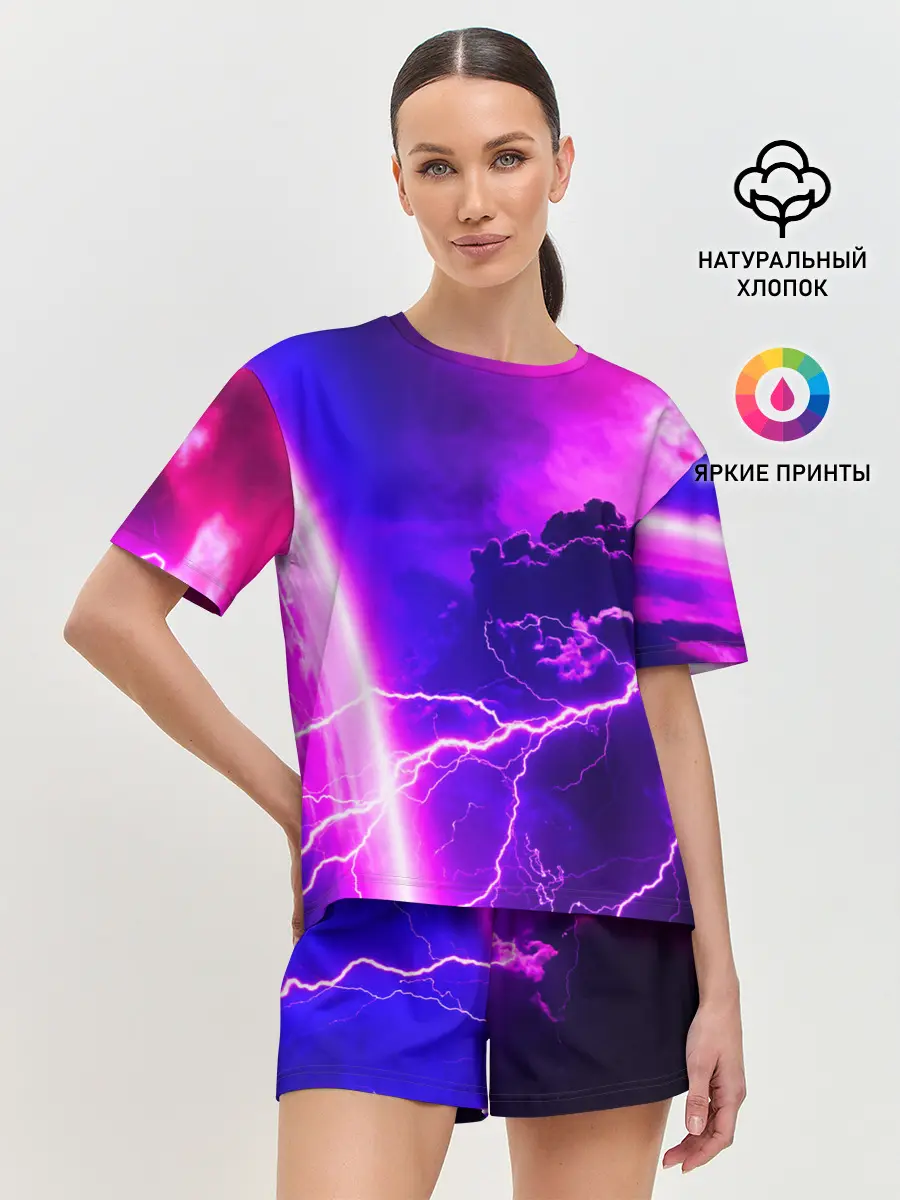 Женская пижама с шортами / Гроза