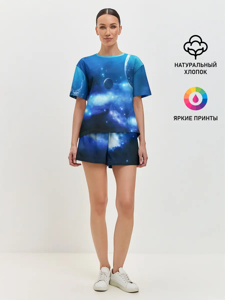 Женская пижама с шортами / КОСМОС