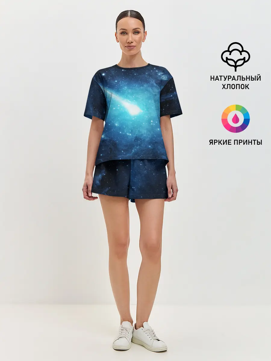 Женская пижама с шортами / Комета