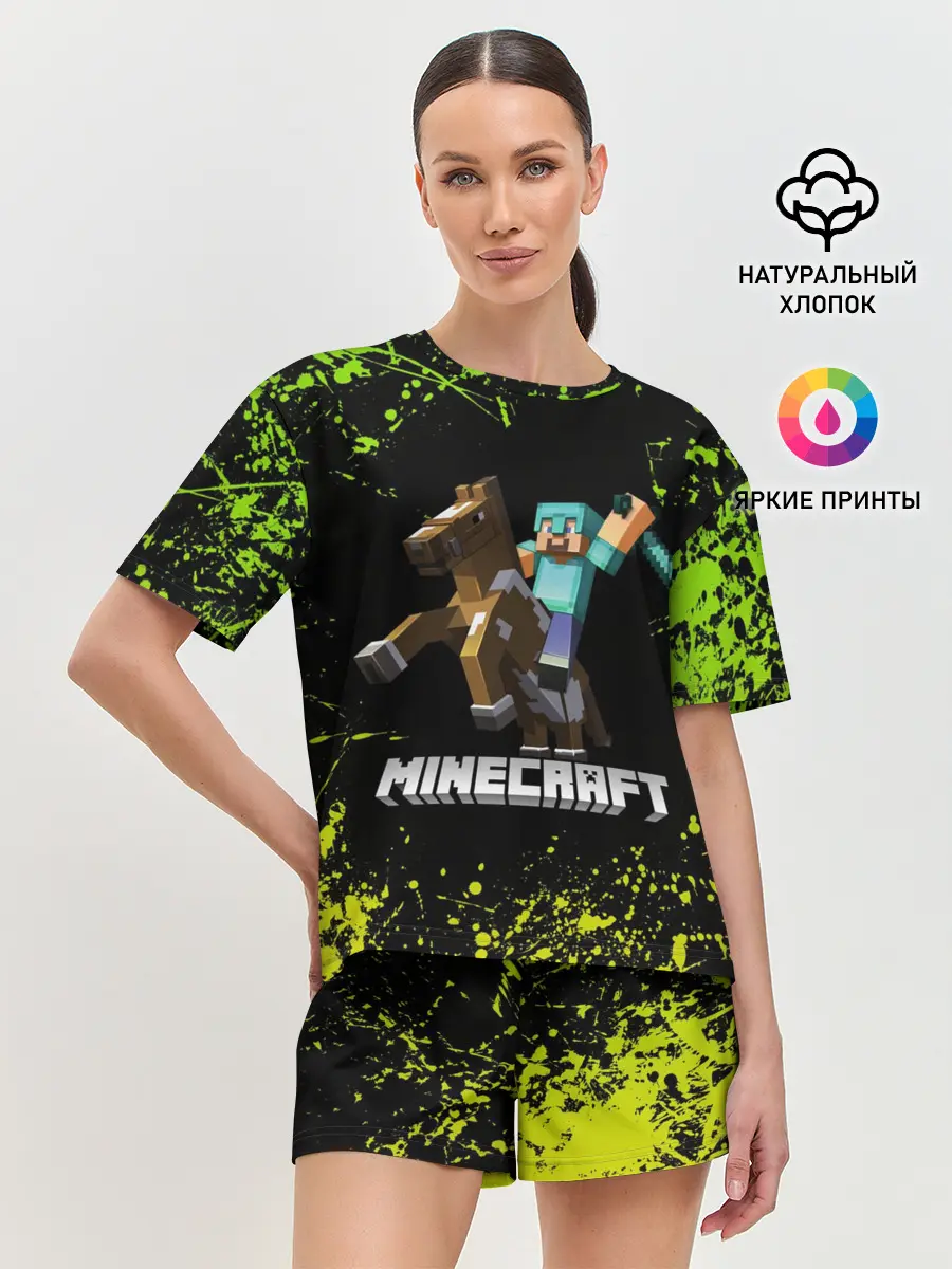 Женская пижама с шортами / Minecraft / Майнкрафт