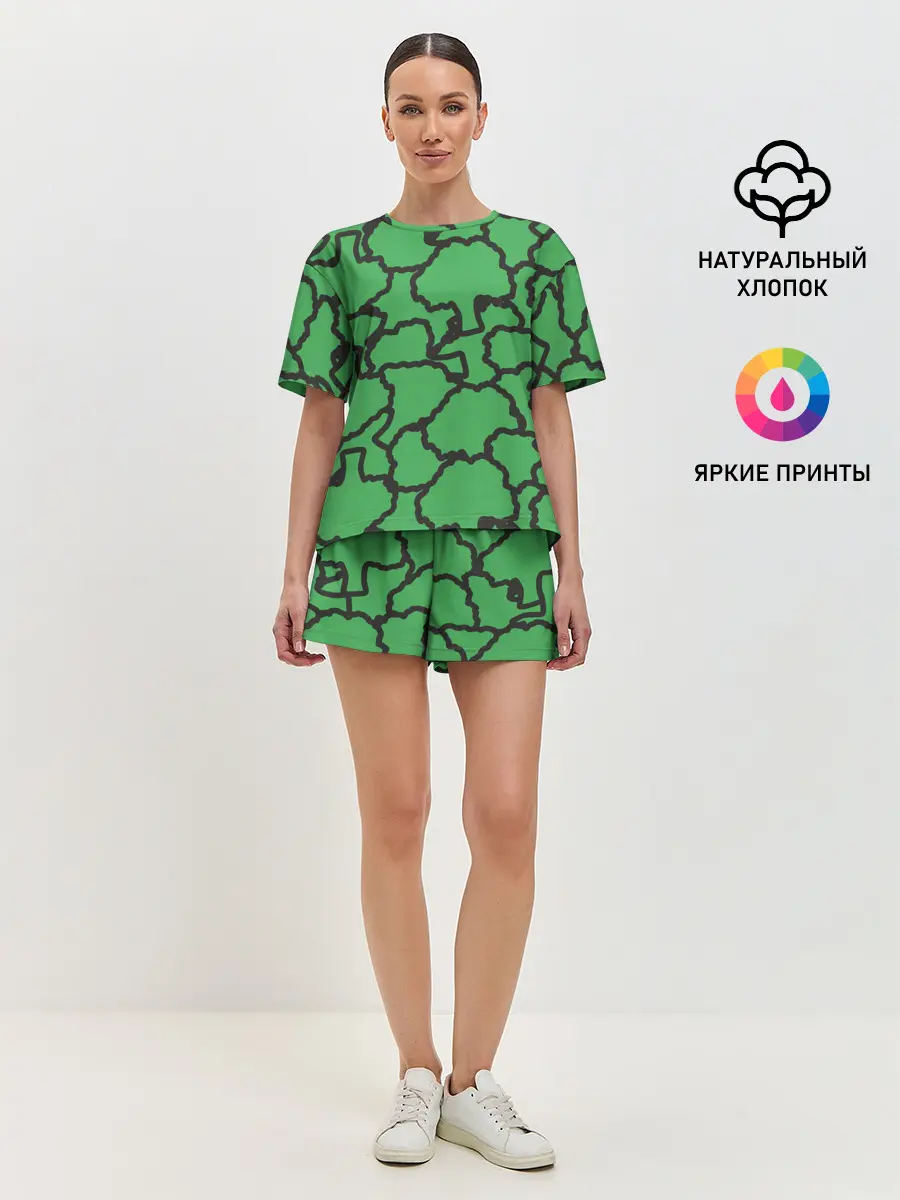 Женская пижама с шортами / БРОККОЛИ