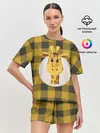 Женская пижама с шортами / Жираф