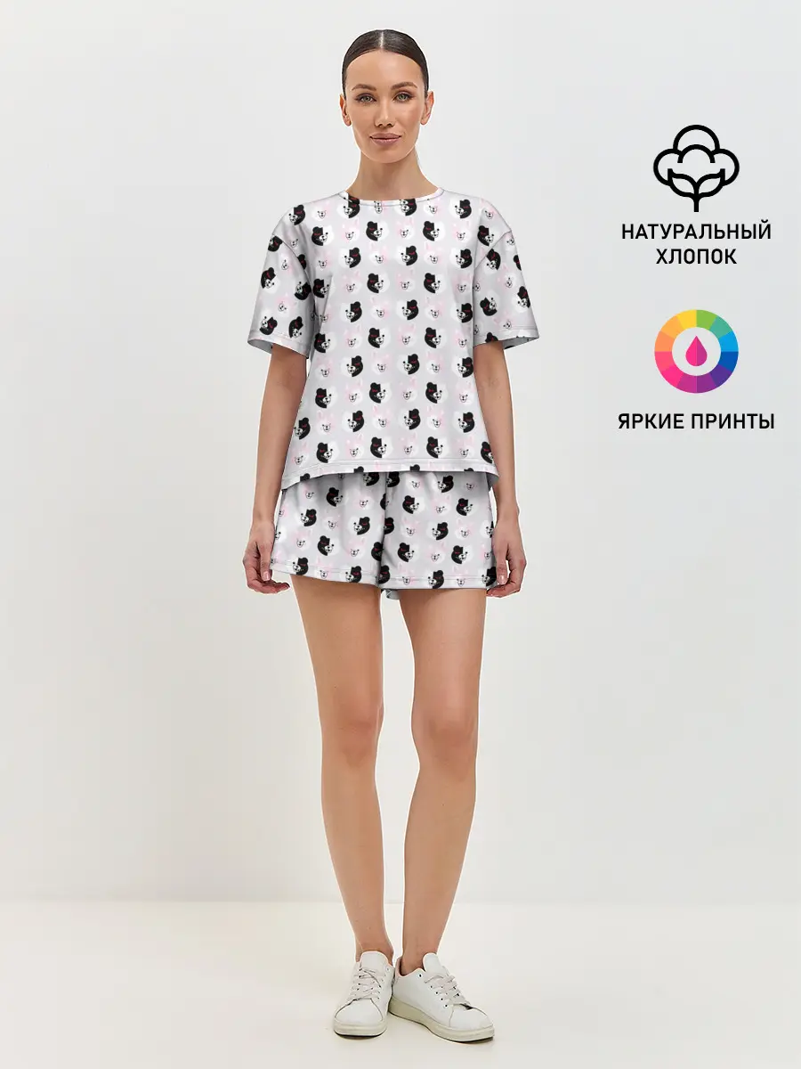 Женская пижама с шортами / Паттерн из монокум