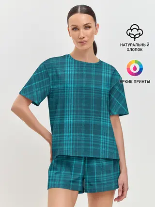 Женская пижама с шортами / Зеленая форма