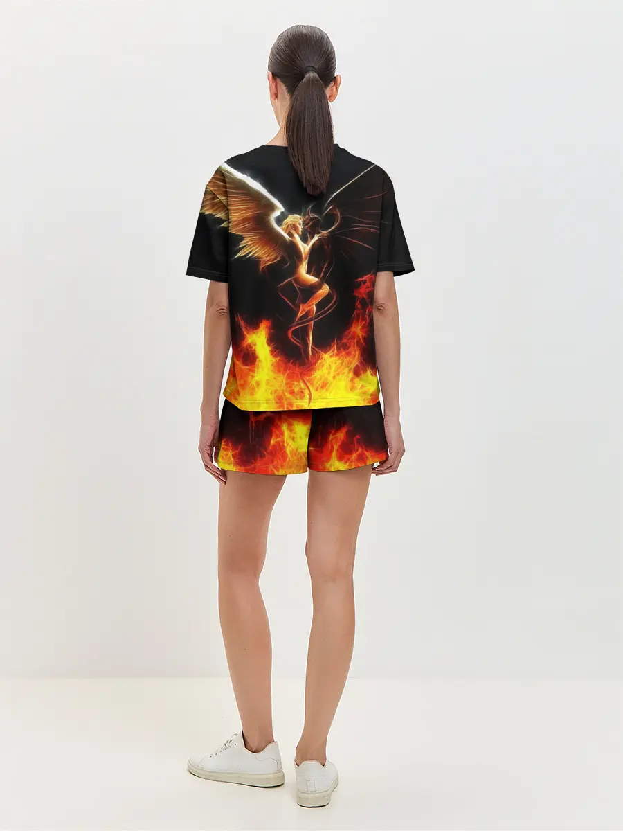 Женская пижама с шортами / Angel and demon