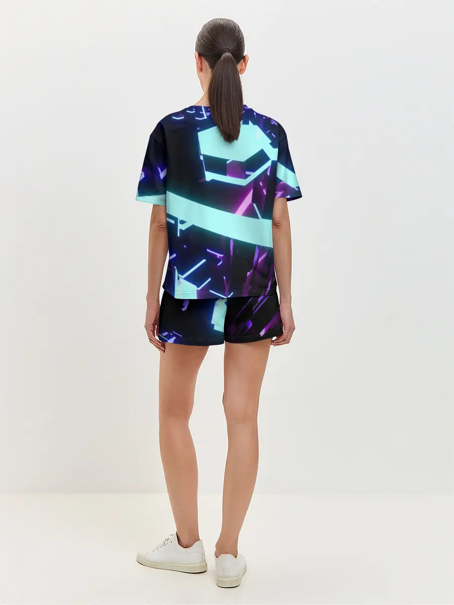 Женская пижама с шортами / Blue Neons