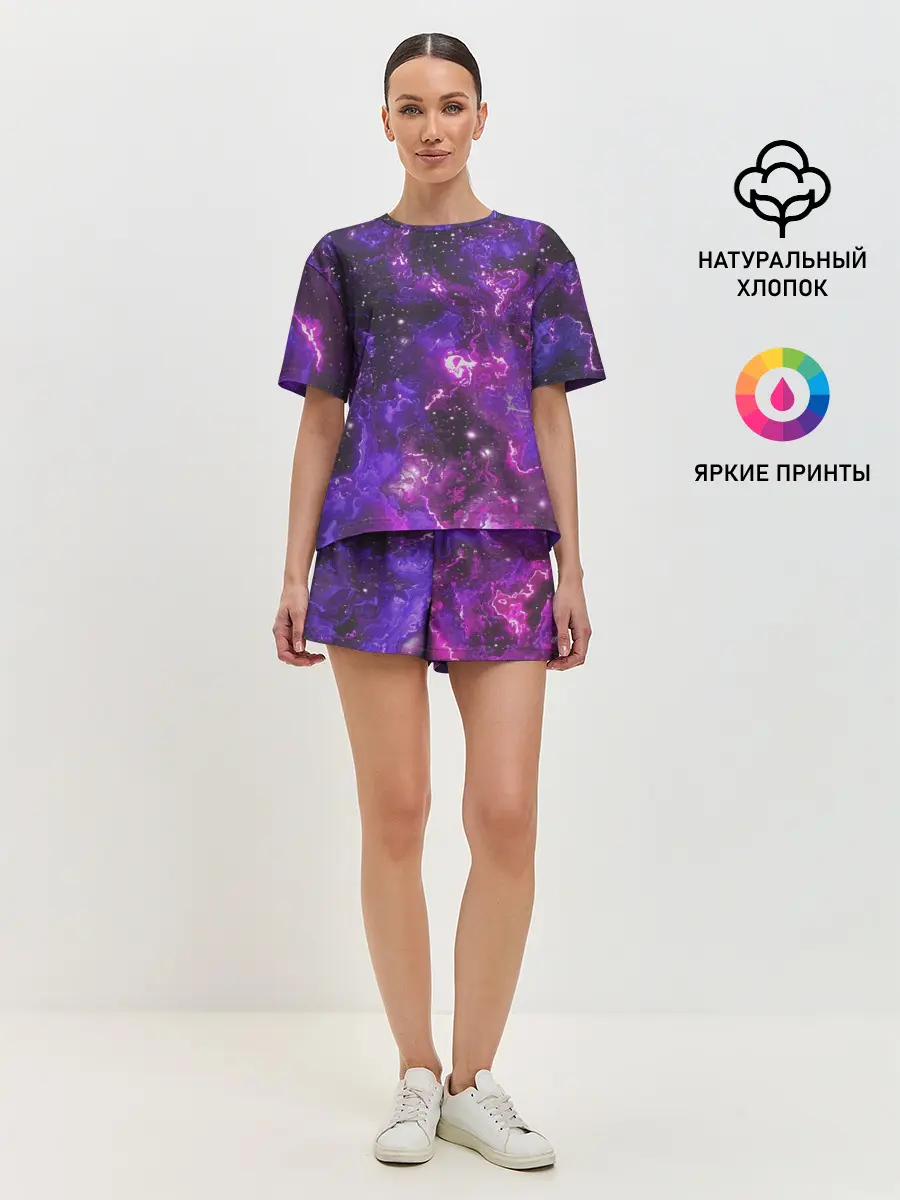 Женская пижама с шортами / Галактика