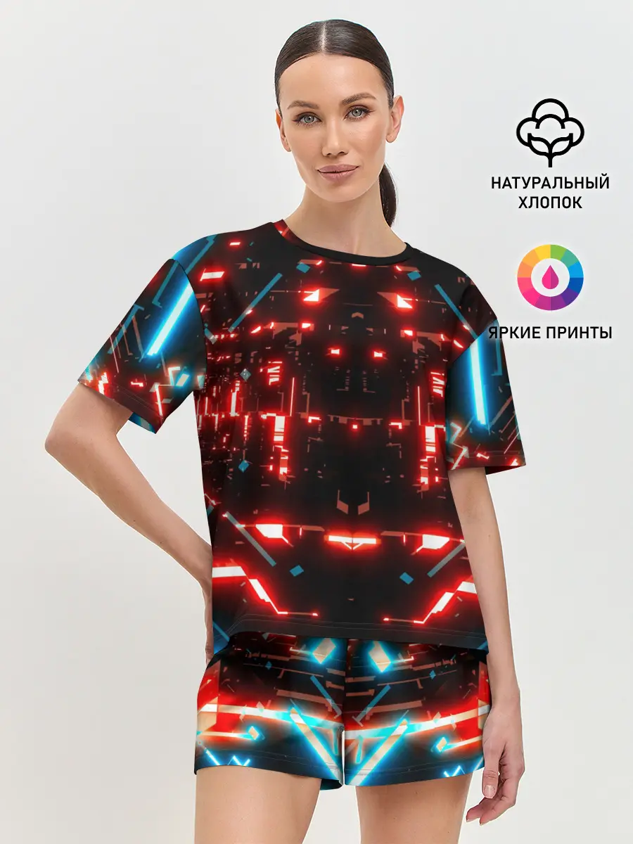 Женская пижама с шортами / Neon Lights