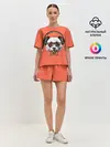 Женская пижама с шортами / панда-меломан