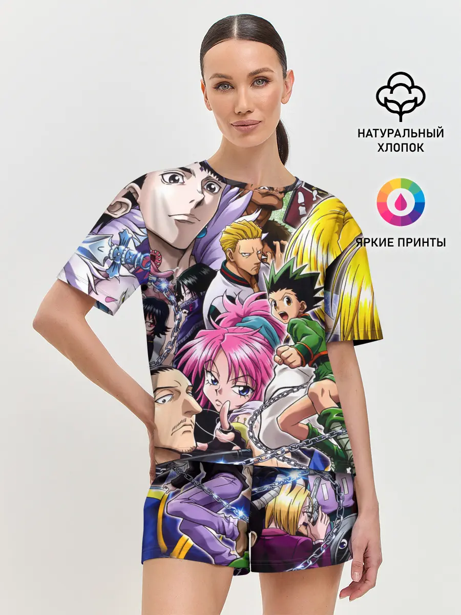 Женская пижама с шортами / МНого персонажей