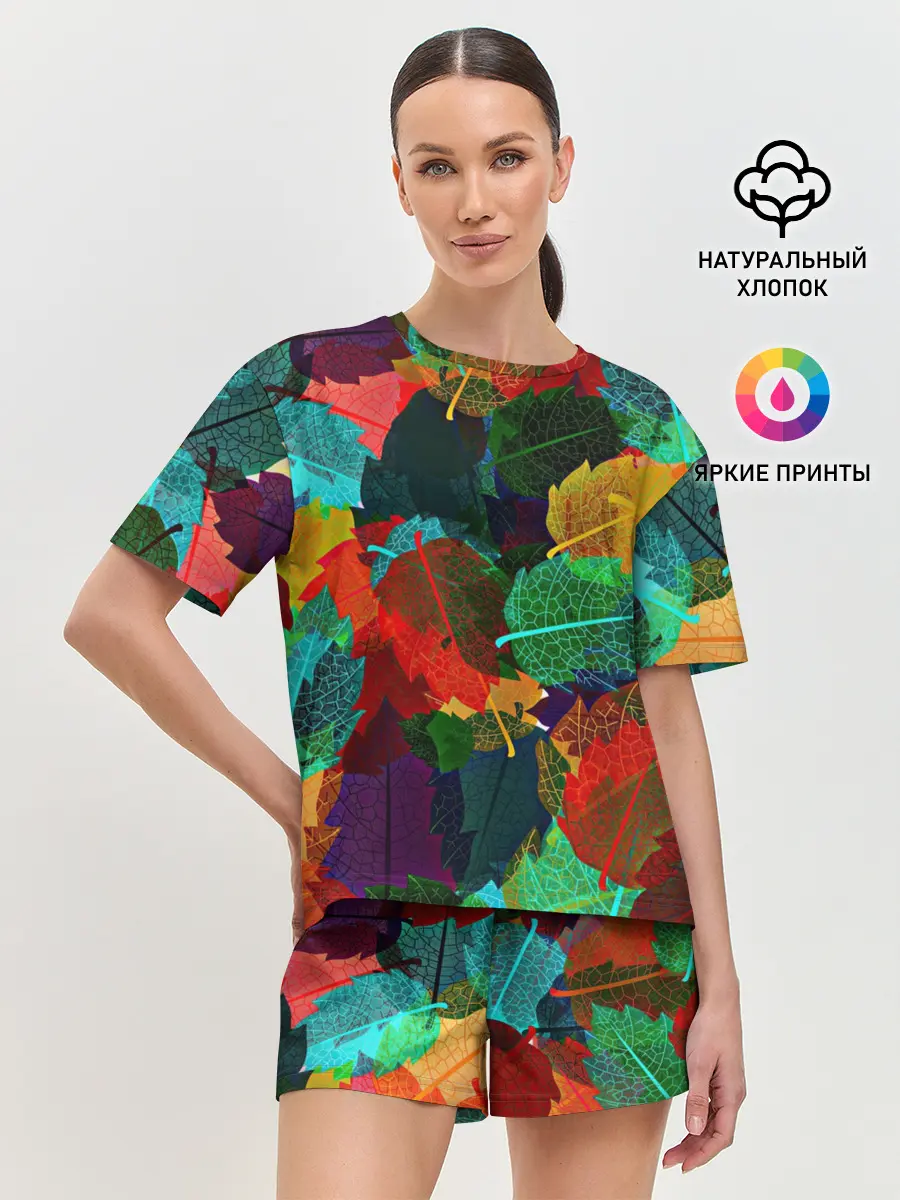 Женская пижама с шортами / Abstract Autumn Leaves