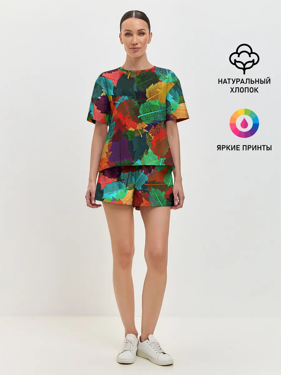 Женская пижама с шортами / Abstract Autumn Leaves