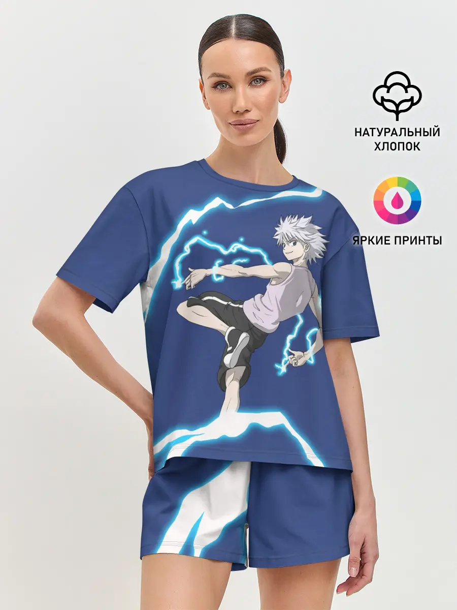 Женская пижама с шортами / Молния HH Киллуа Золдик