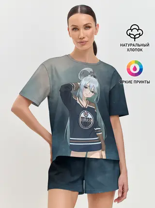 Женская пижама с шортами / АКВА в свитшоте