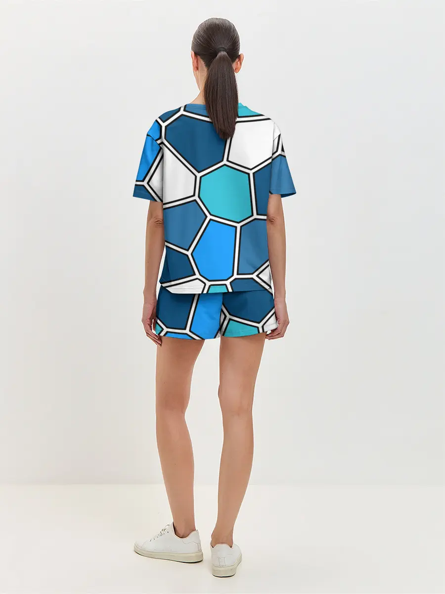 Женская пижама с шортами / Ледяной витраж