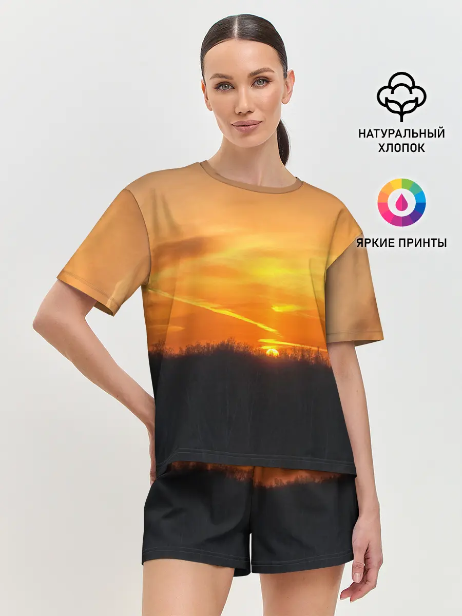 Женская пижама с шортами / Закат