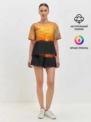 Женская пижама с шортами / Закат