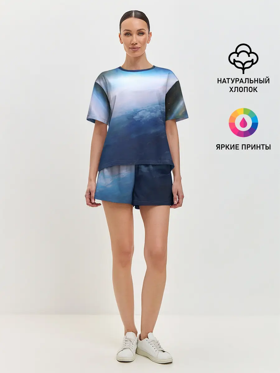 Женская пижама с шортами / Планета Земля
