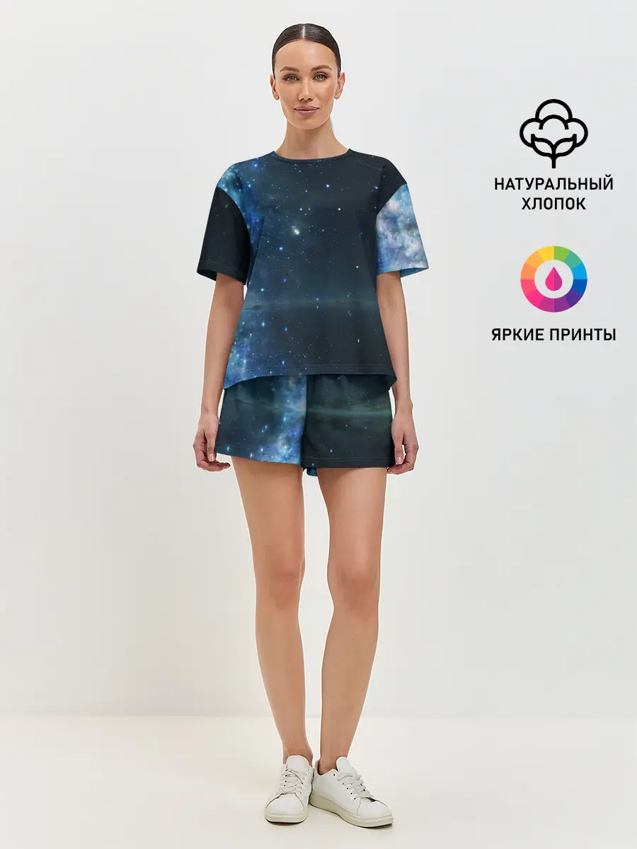Женская пижама с шортами / Космос