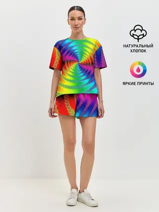 Женская пижама с шортами / Цветной гипноз