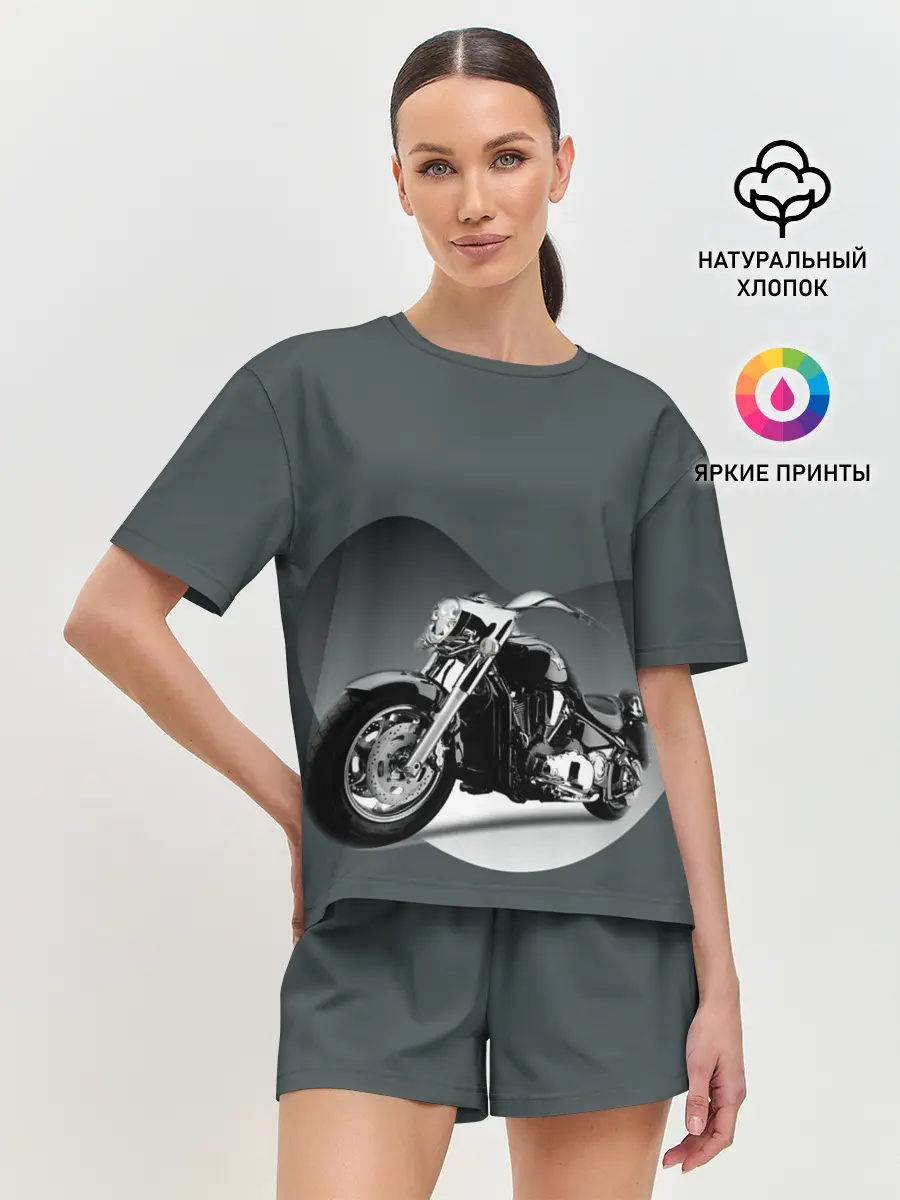 Женская пижама с шортами / Мотоцикл