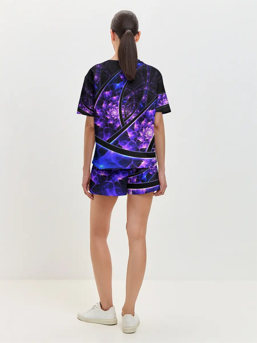 Женская пижама с шортами / Фрактал линии