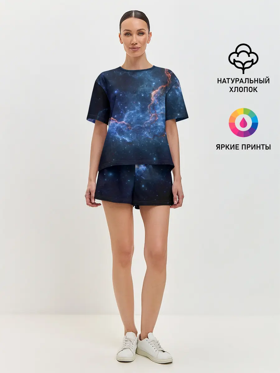 Женская пижама с шортами / Туманность