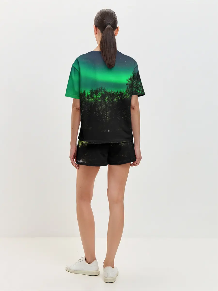 Женская пижама с шортами / Северное сияние